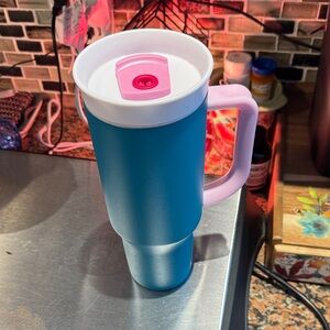 Owala teal and pink 40oz tumbler